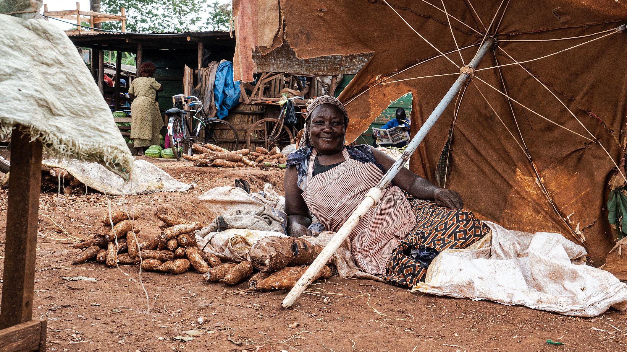Woman at a market in Jinja, Uganda Woman at a market in Jinja, Uganda