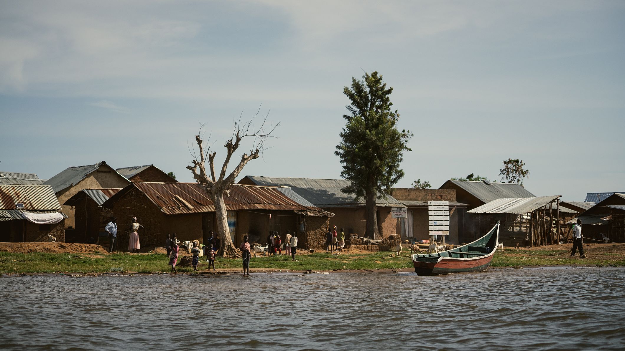 People on an island, Victoria Lake, Jinja, Uganda People on an island, Victoria Lake, Jinja, Uganda
