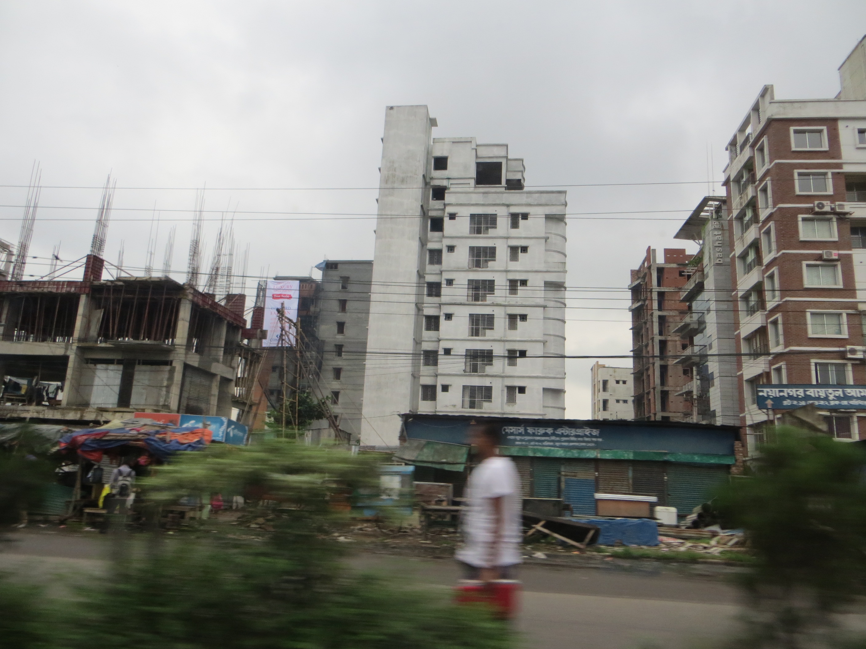 City with a person walking