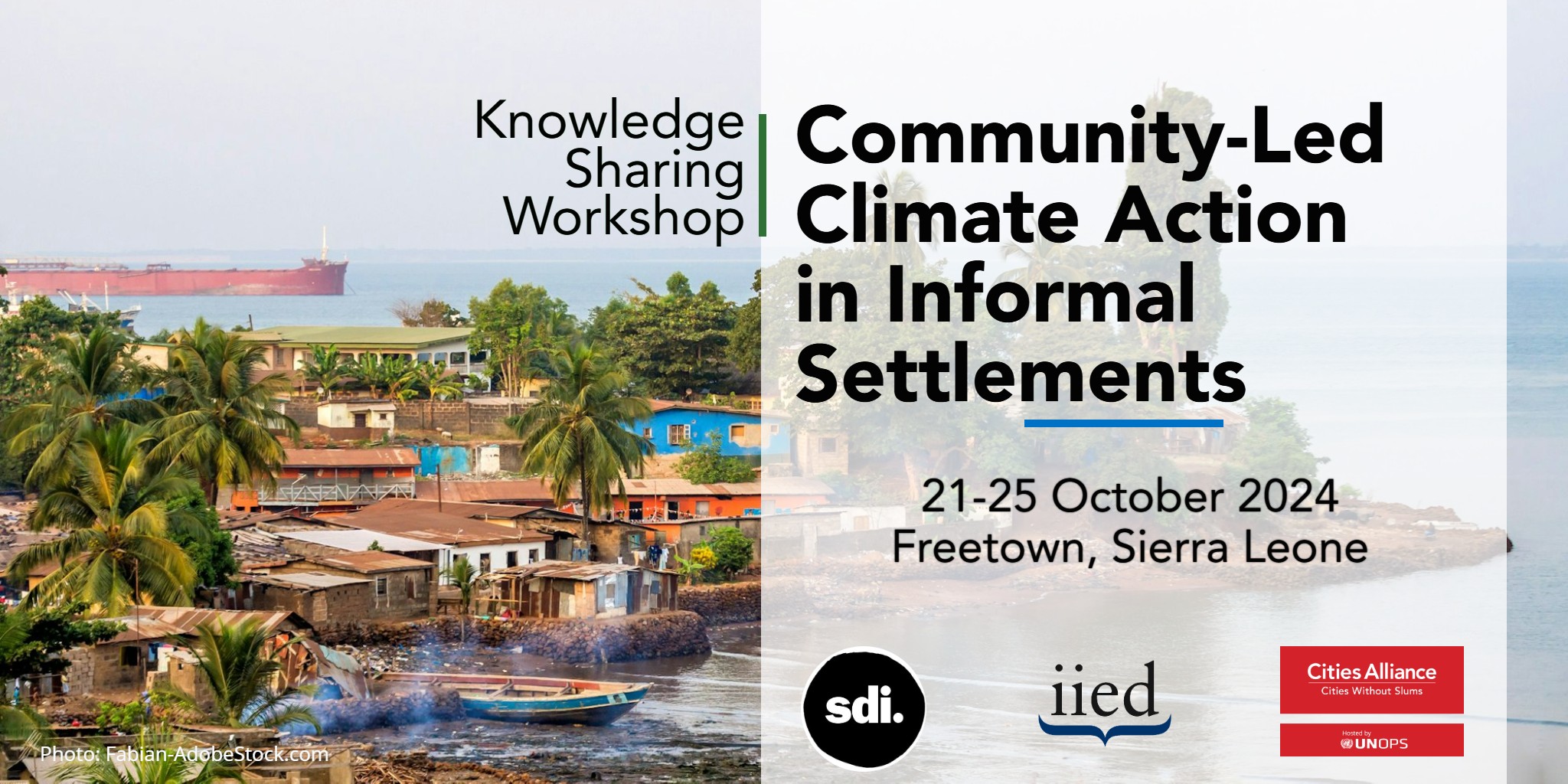 Cities Alliance workshop - Climate action informal settlements. Sierra Leone, flyer