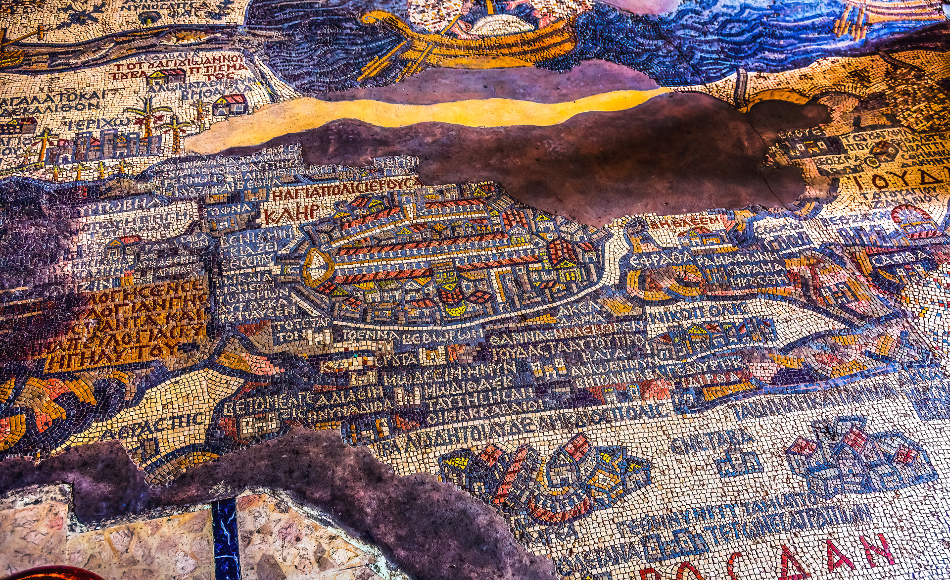 Ancient Map Jerusalem Mosaic Saint George's Church Madaba Jordan, Bill Perry, AdobeStock.com Ancient Map Jerusalem Mosaic Saint George's Church Madaba Jordan, Bill Perry, AdobeStock.com