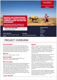 Climate Adaptation in Somalia - Disaster Risk Management, Cities Alliance report 2021
