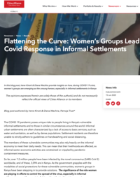 89 Supporting Women’s Groups to Lead Covid-19 Response in Informal Settlements
