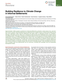 Building Resilience to Climate Change In Informal Settlements