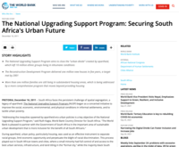 the National Upgrading Support Program: Securing South Africa's Urban Future