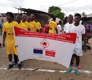 Football team at awareness raising tournament