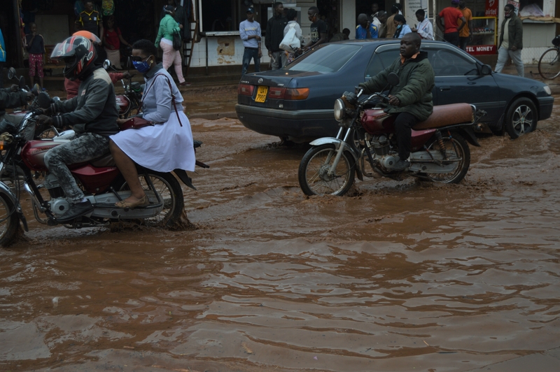 Traffic in Bwaise's flooded streets. Photo Credit: Tree Adoption Uganda