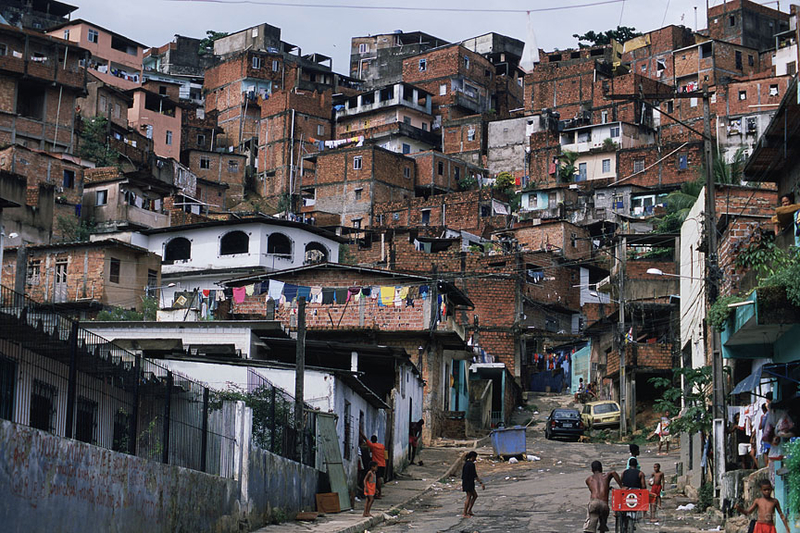 A favela on the outskirts of Salvador de Bahia A slum, known as a 'favela,' rises on the outskirts of Salvador de Bahia, Brazil. Photo: Scott Wallace / World Bank
