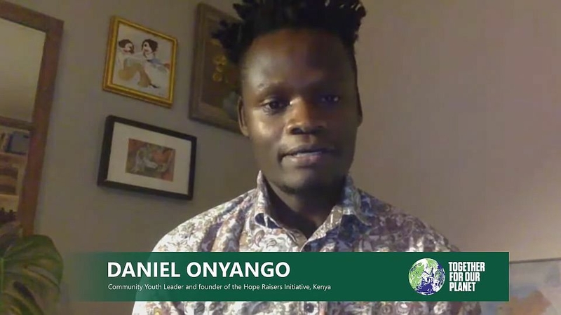 Youth activist Daniel Onyango at COP26, Hope Raisers, Kenya