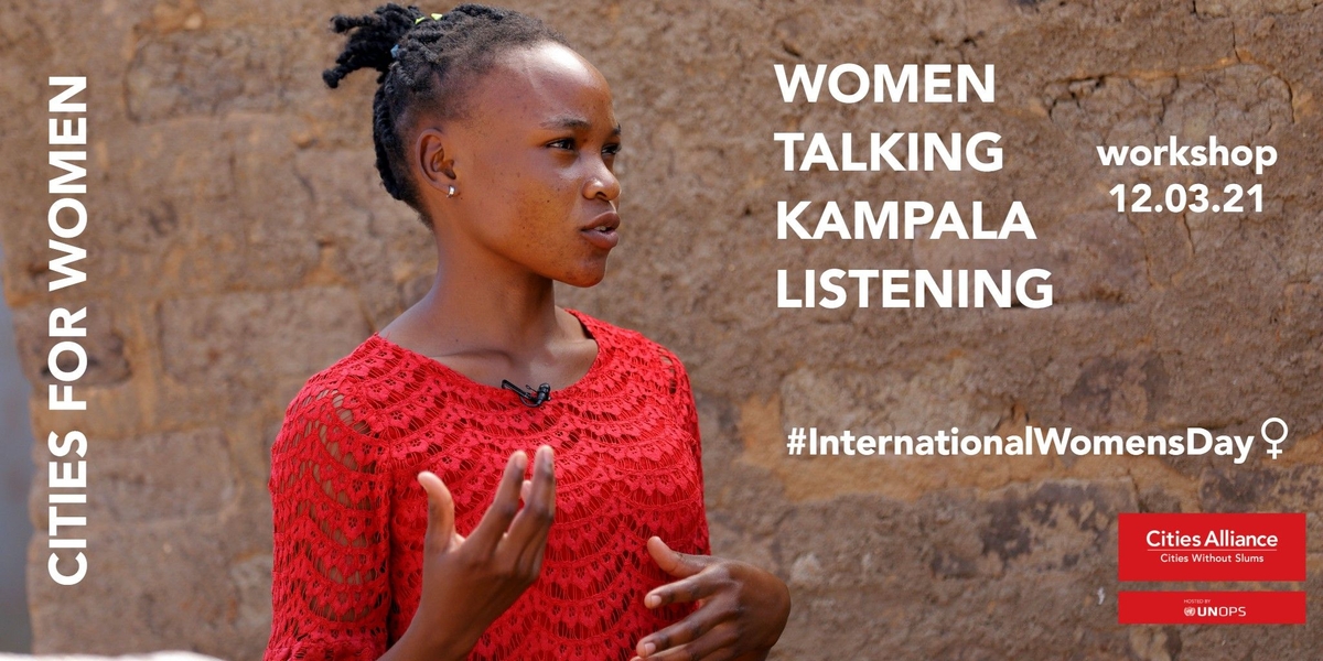 Woman talking in Kampala