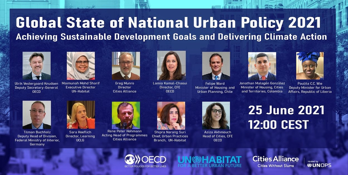 Global State of National Urban Policy 2021 report. Panel Global State of National Urban Policy 2021 report