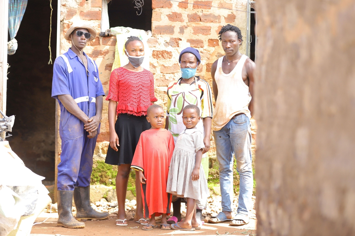 Family living on the right of way of the Kampala-Jinja Expressway project. Kampala, Uganda
