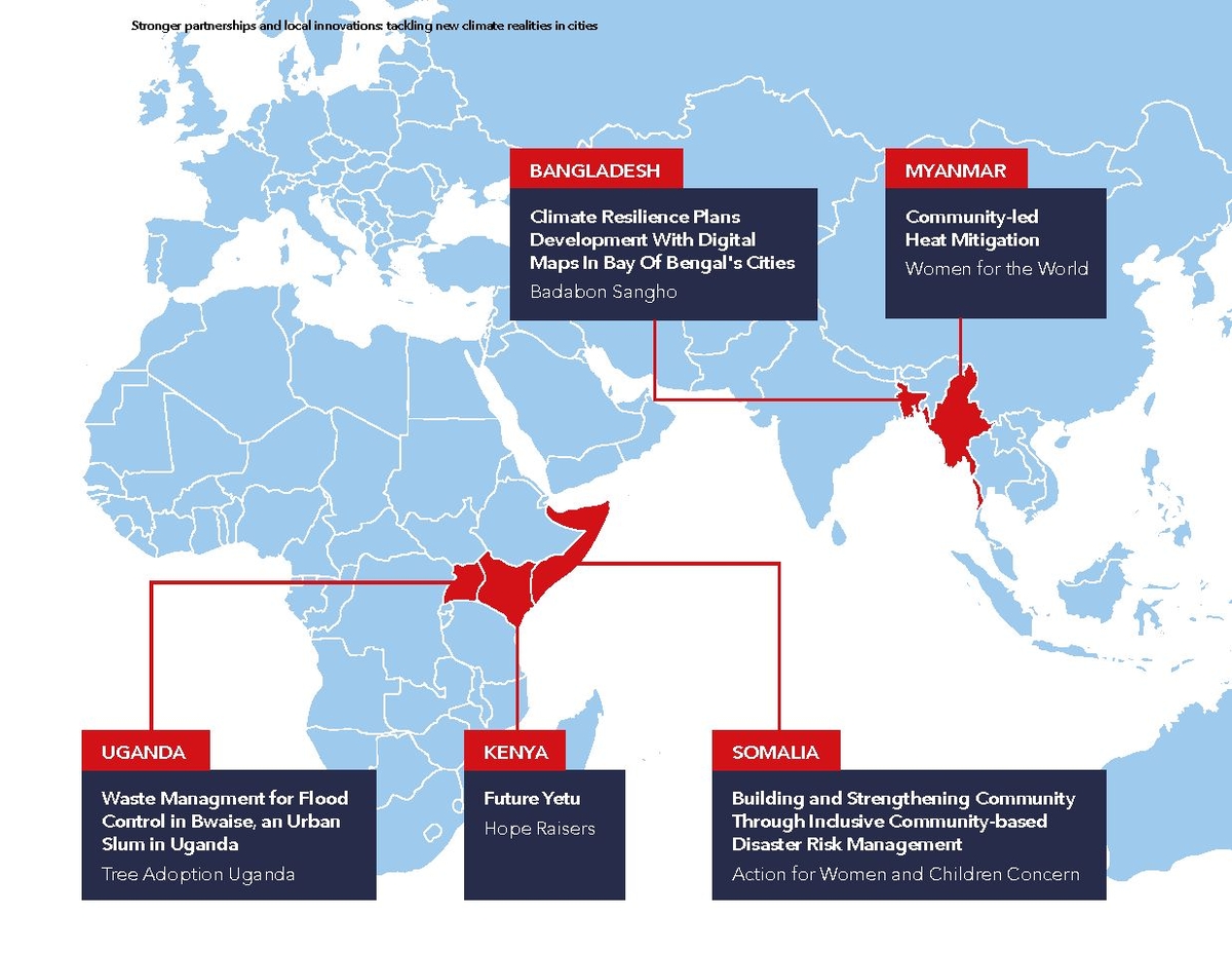 CitiesAlliance_Stronger Partnerships_Climate Adaptation report map