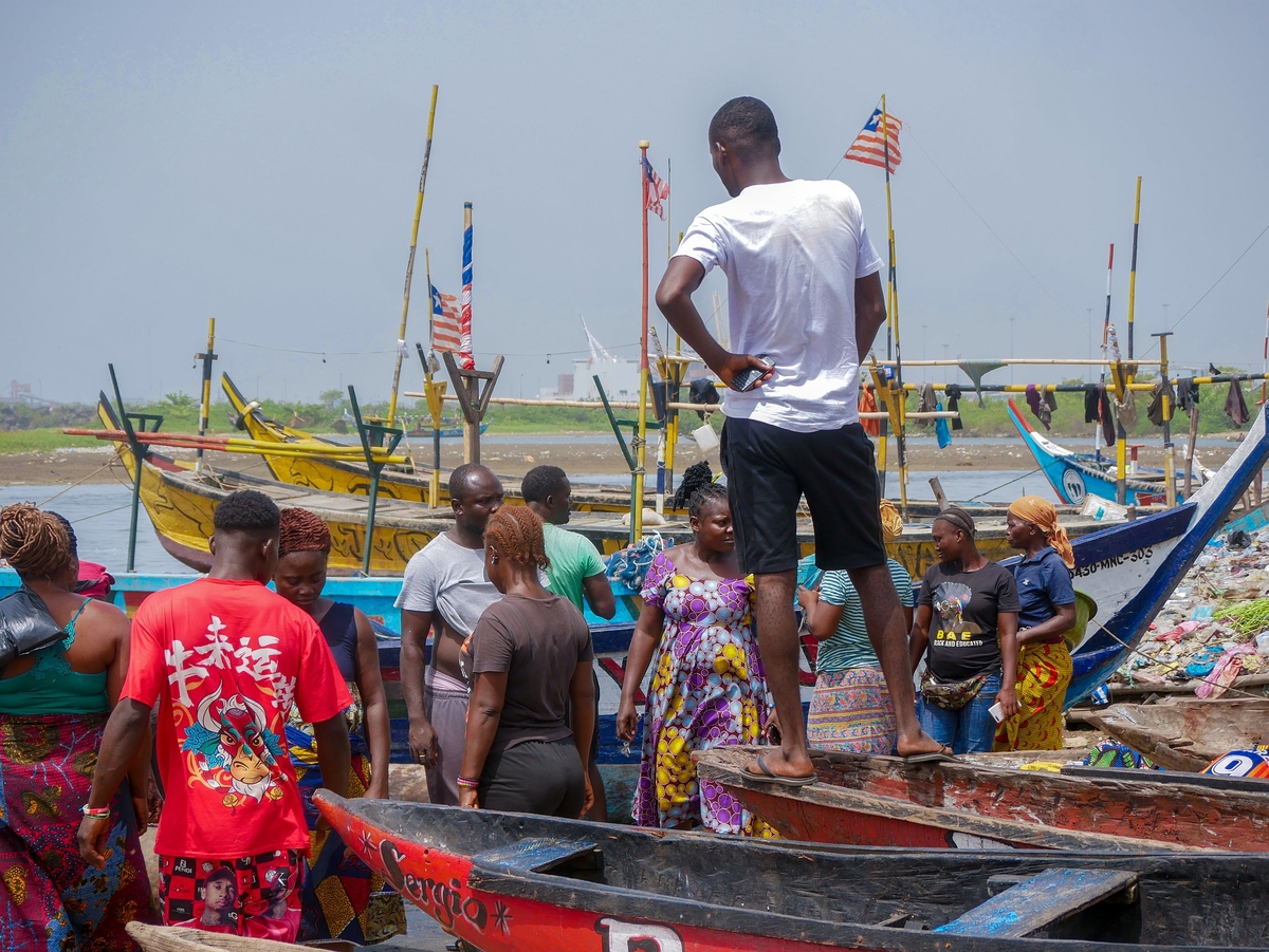 Fishermen and fishmongers community in Monrovia, Liberia Fishermen and fishmongers community in Monrovia, Liberia