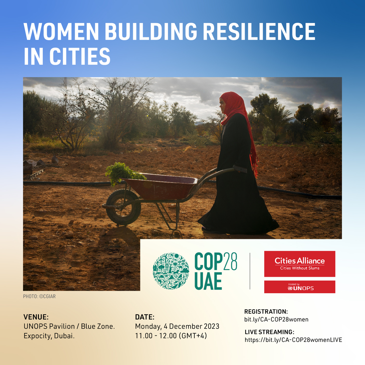 Women Building Resilience in Cities Flyer. Woman in Tunisia. Photo: CGIAR