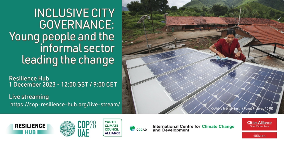 COP28:Inclusive city governance, youth, informality - flyer
