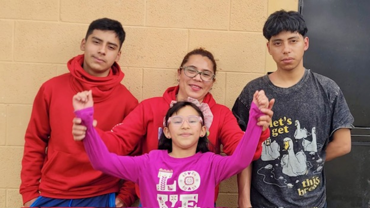 Maritza Castro pictured with her children (L to R) Cristian, 16, Naydelin, 9, and Misael,18, in San Marcos, Guatemala. Credit: Jaqueline Barrios. Maritza Castro pictured with her children (L to R) Cristian, 16, Naydelin, 9, and Misael,18, in San Marcos, Guatemala. Credit: Jaqueline Barrios.